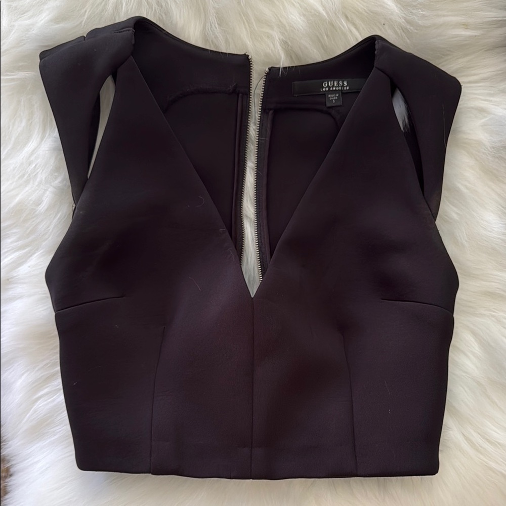 GUESS Black Sleeveless cut out Women's Crop top